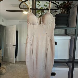 Nude Strapless Bodycon Dress